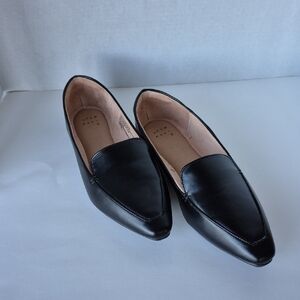 a new day Black Leather Flats